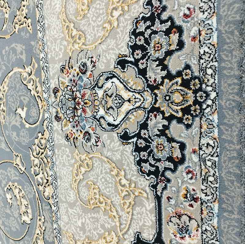 فرش طرح افشان اسلیمی 700 شانه طلاکوب زمینه فیلی کاشان - فرش گوزل کاشان